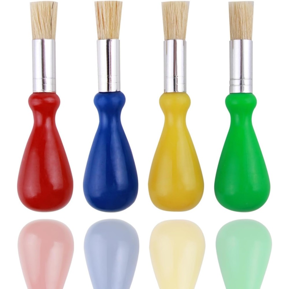 The Style Sutra Toddler Paint Brushes front view showing four colorful easy grip handles.
