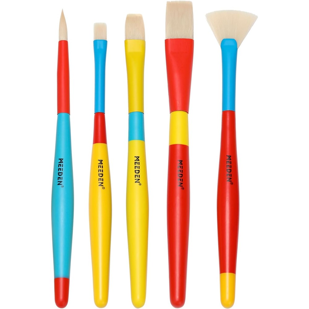 MEEDEN paint brushes for kids 5 piece set front view