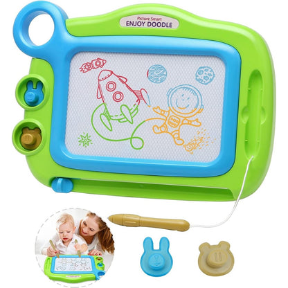 Aliskagze magnetic drawing board front view with green frame