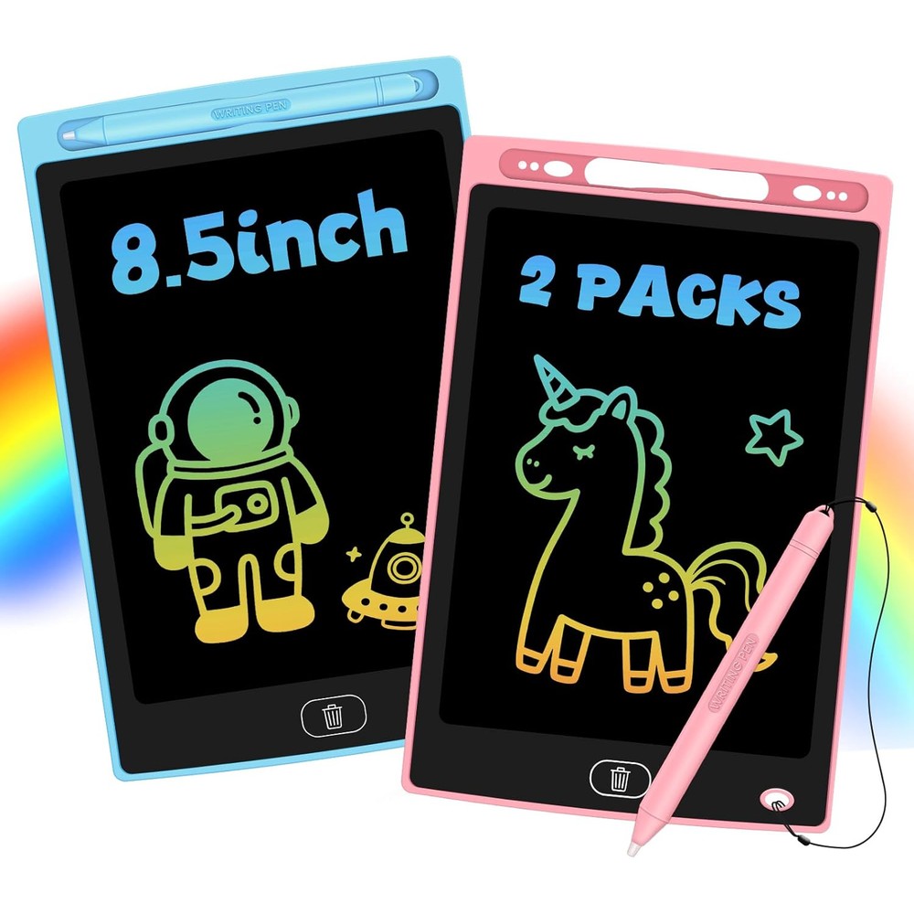Glochin 2 pack LCD writing tablet front view for kids