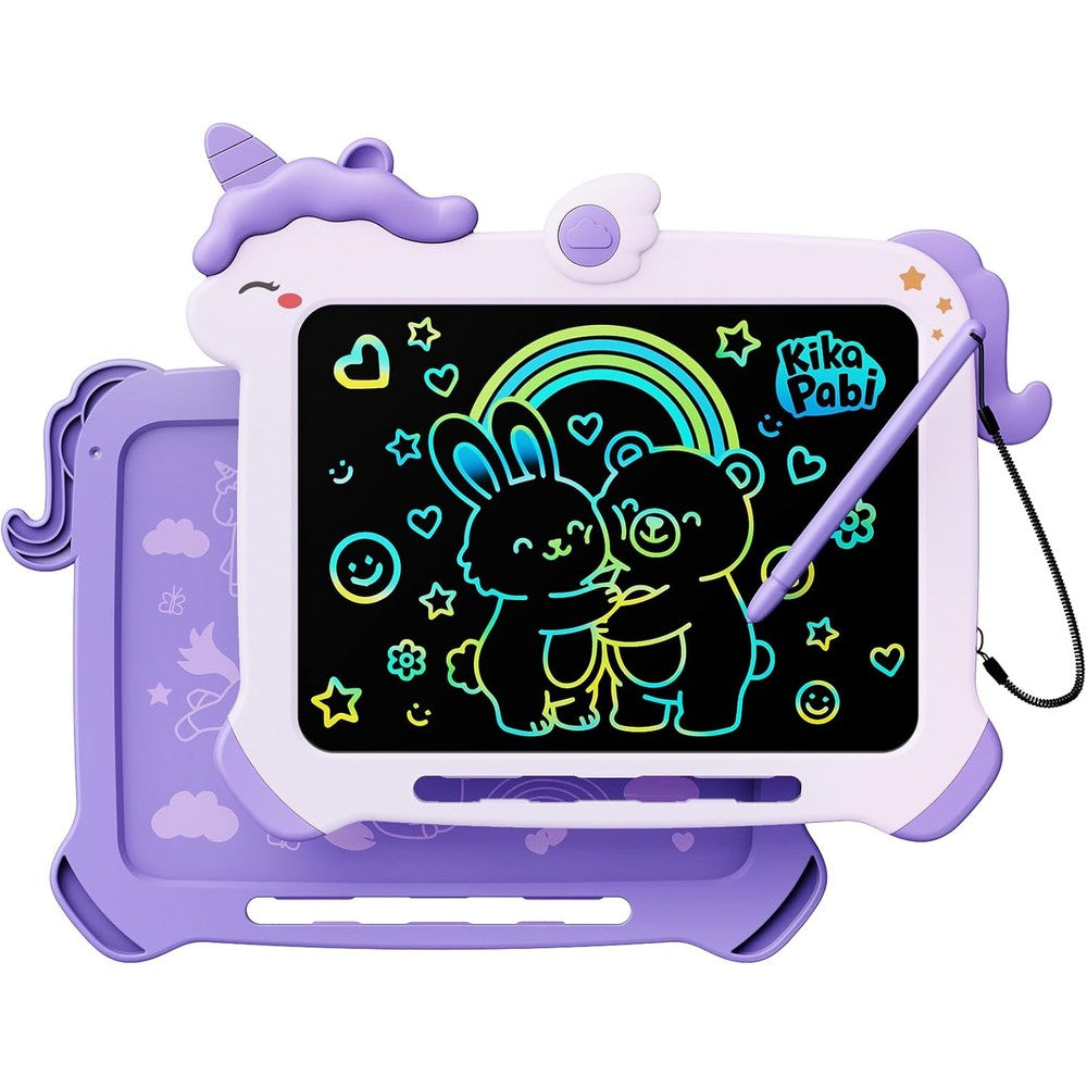 Kikapabi LCD writing tablet purple unicorn front view