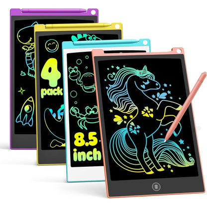 Tecjoe 4 pack LCD writing tablet colorful drawing board front view