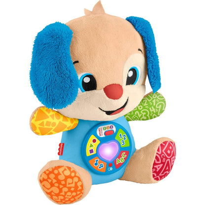 Fisher-Price Laugh and Learn Smart Stages Puppy front view showing illuminated heart button