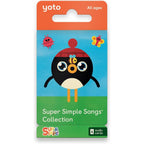 Yoto Super Simple Songs Collection front pack view showcasing the four thematic educational music cards.