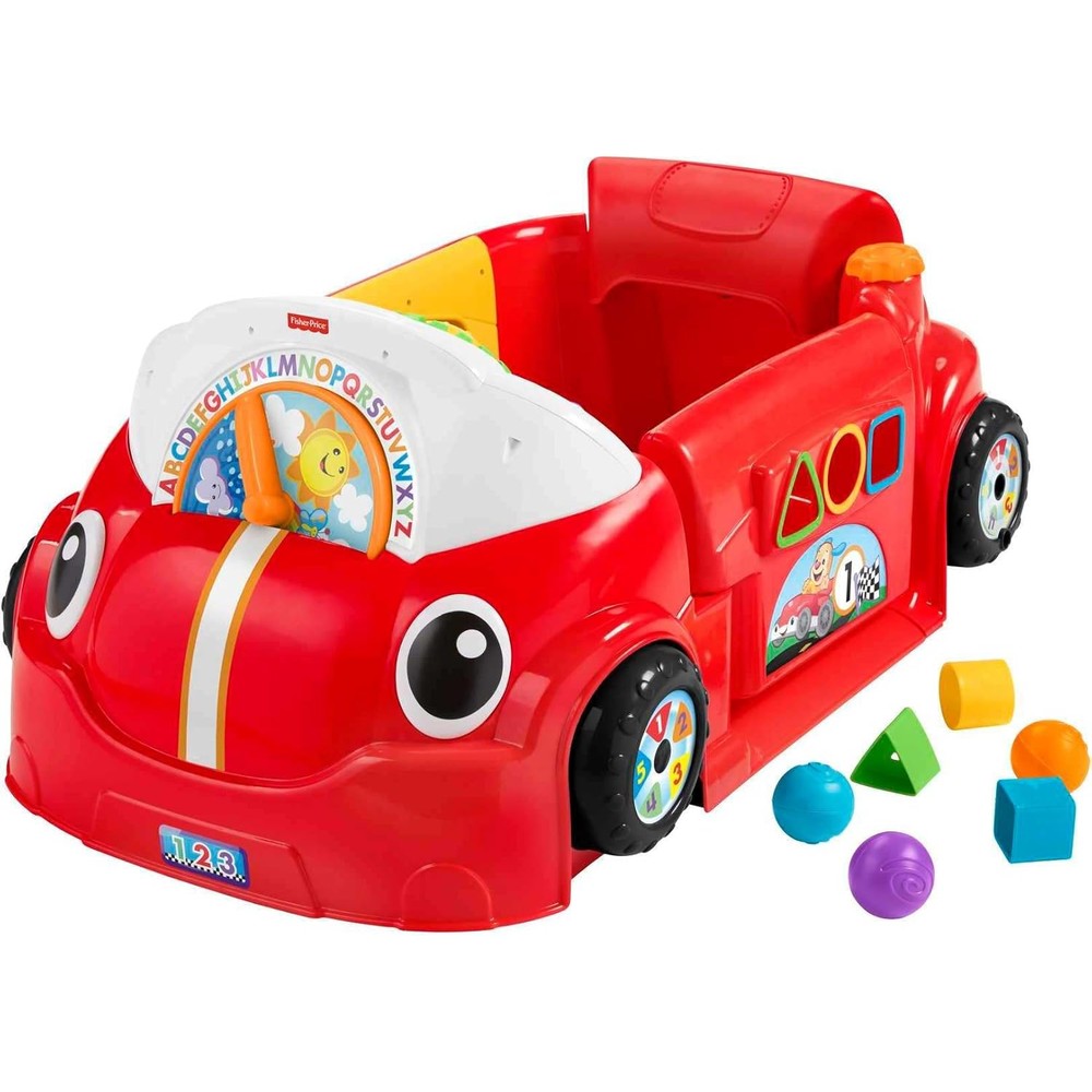 Fisher-Price Laugh and Learn Crawl Around Car front view interactive baby toy red color