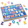 Melissa and Doug Ms Rachel Wooden Phonics Alphabet Sound Puzzle front view showing toddler educational letters