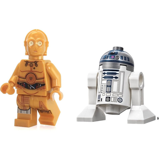 LEGO Star Wars Minifigure Droids C-3PO and R2-D2 front view collectible figures