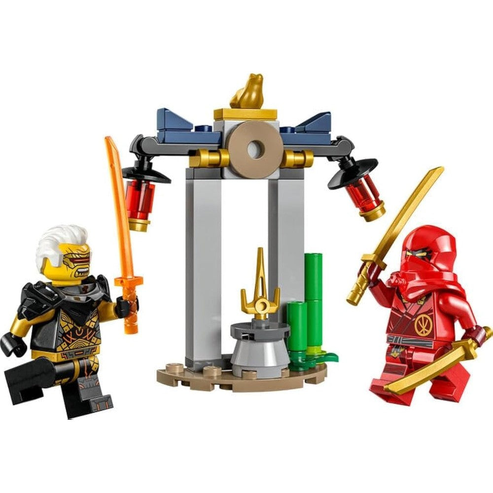 LEGO Ninjago Kai and Rapton Temple Battle polybag packaging front view featuring ninja building bricks