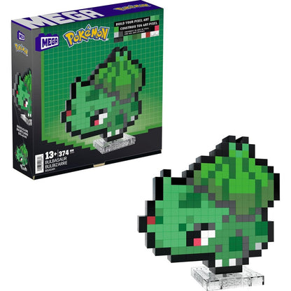 Mega Brands PokÃ©mon Bulbasaur Retro Pixel Art building set front view package graphics