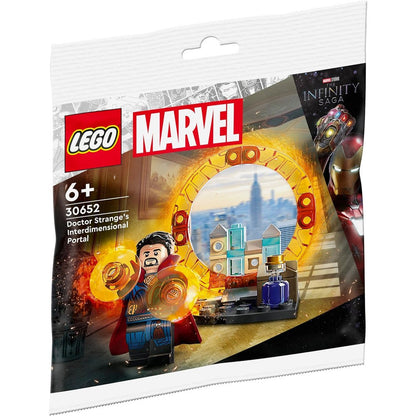 LEGO Marvel Doctor Strange's Interdimensional Portal polybag front view packaging showing the minifigure and built portal.