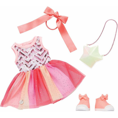 Glitter Girls Starlight Delight doll clothes front view featuring pink sequined dress