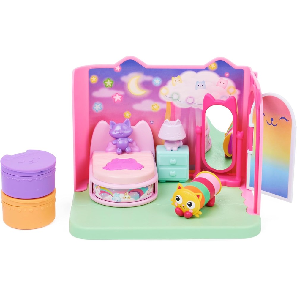 Gabbyâ€™s Dollhouse, Sweet Dreams Bedroom with Pillow Cat Figure and 3 Accessories, 3 Furniture and 2 Deliveries, Kids Toys for Ages 3 and up