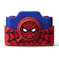 Kidamento Marvel Spider-Man kids camera front view showing red and blue superhero silicone cover design.
