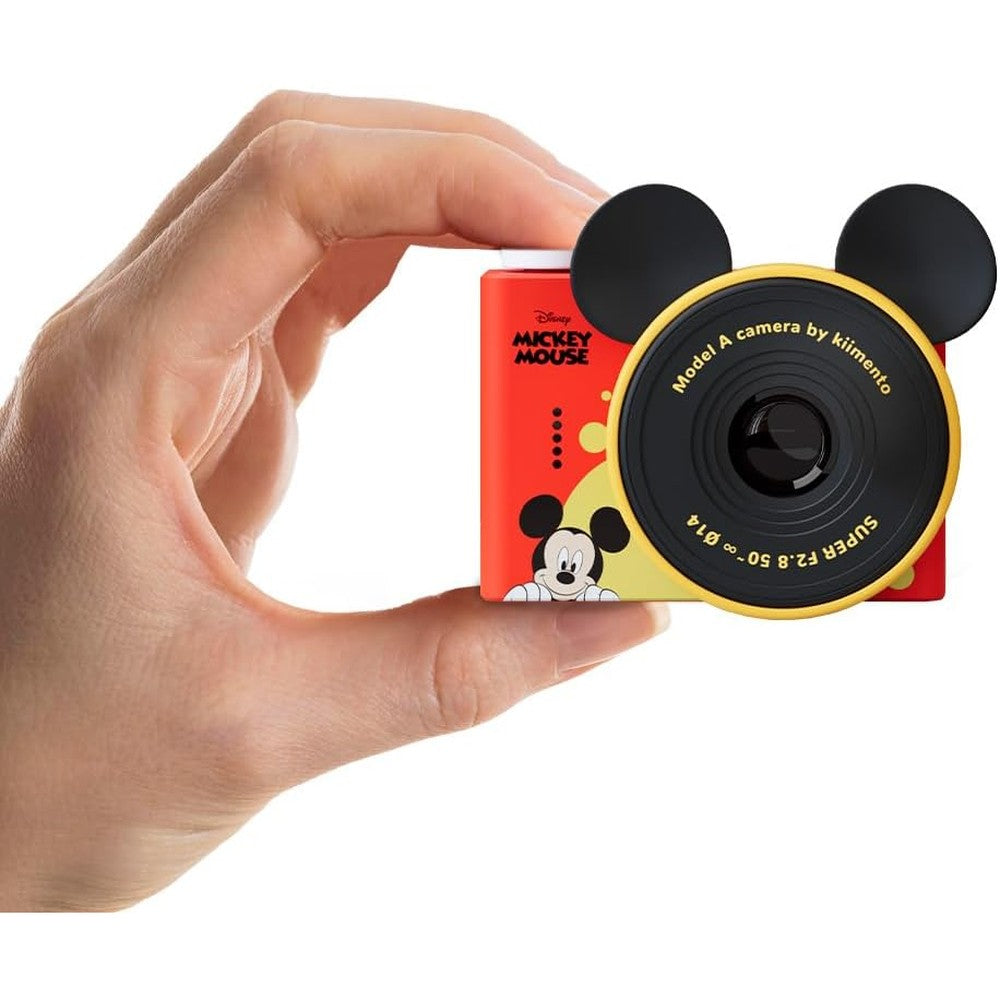Kidamento Mickey Mouse kids mini digital camera front view displaying signature ears and dual selfie lens