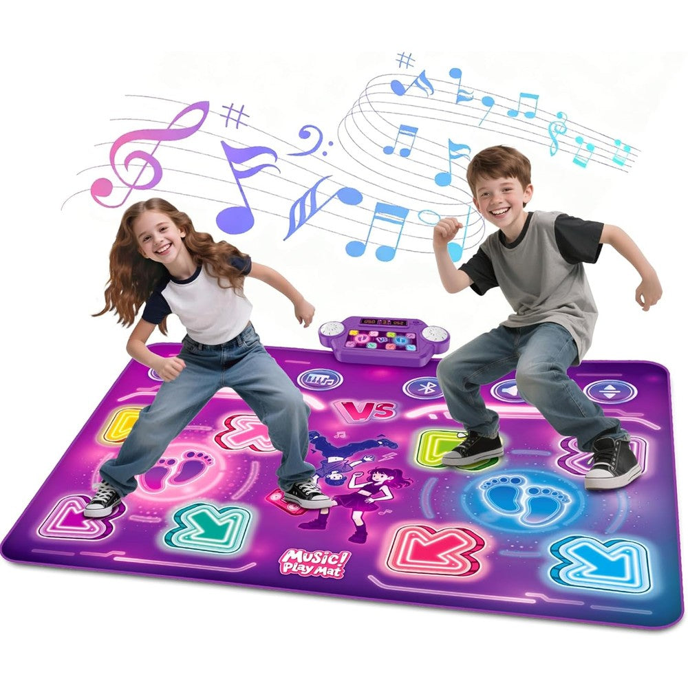 Amy & Benton 2-Player Dance Mat front view with light-up arrows