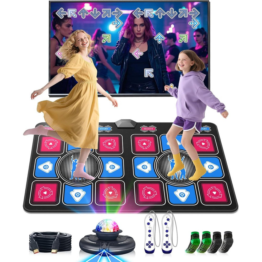 ULOVINGST 2-player electronic dance mat front view for TV