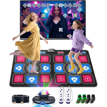 ULOVINGST 2-player electronic dance mat front view for TV