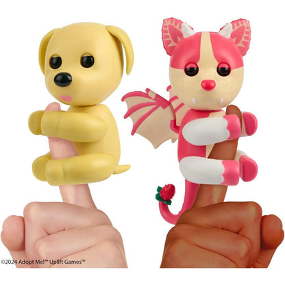 Fingerlings Adopt Me Dog and Bat Dragon interactive toy bundle front view showing packaging