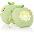 BUBBLELOGUS apple case for tamagotchi paradise front view showing green silicone protective cover and custom faceplate