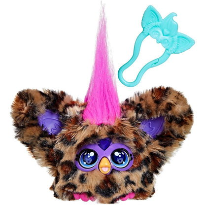 Hasbro Furby Furblets Chee Chee mini plush toy front view showcasing cheetah print design