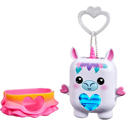 Hasbro Nano Mals Meadowmist the Unicorn electronic pet toy front view displaying the color changing heart meter
