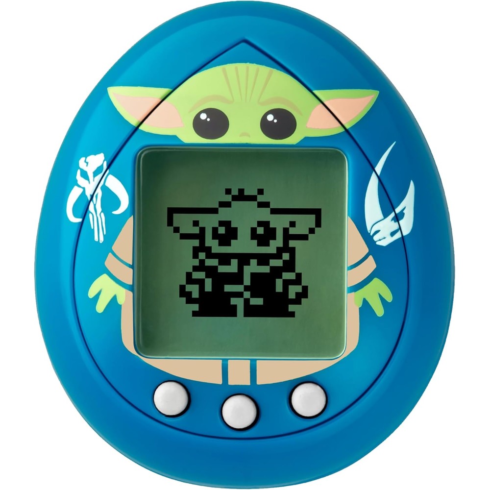 Bandai Tamagotchi Nano Star Wars Grogu Blue version front view showing pixel art screen