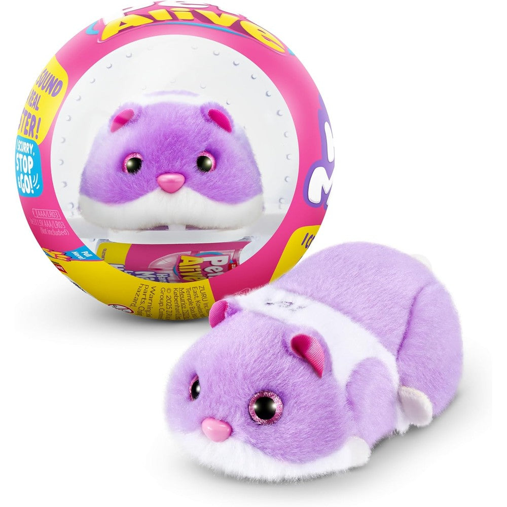 Pets Alive Hamstermania Purple By ZURU Interactive Electronic Hamster Pet Toy With Ball And Over Twenty Sounds For Girls And Boys