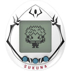 Tamagotchi Nano x Jujutsu Kaisen Sukuna version front view showing white case with black tribal markings