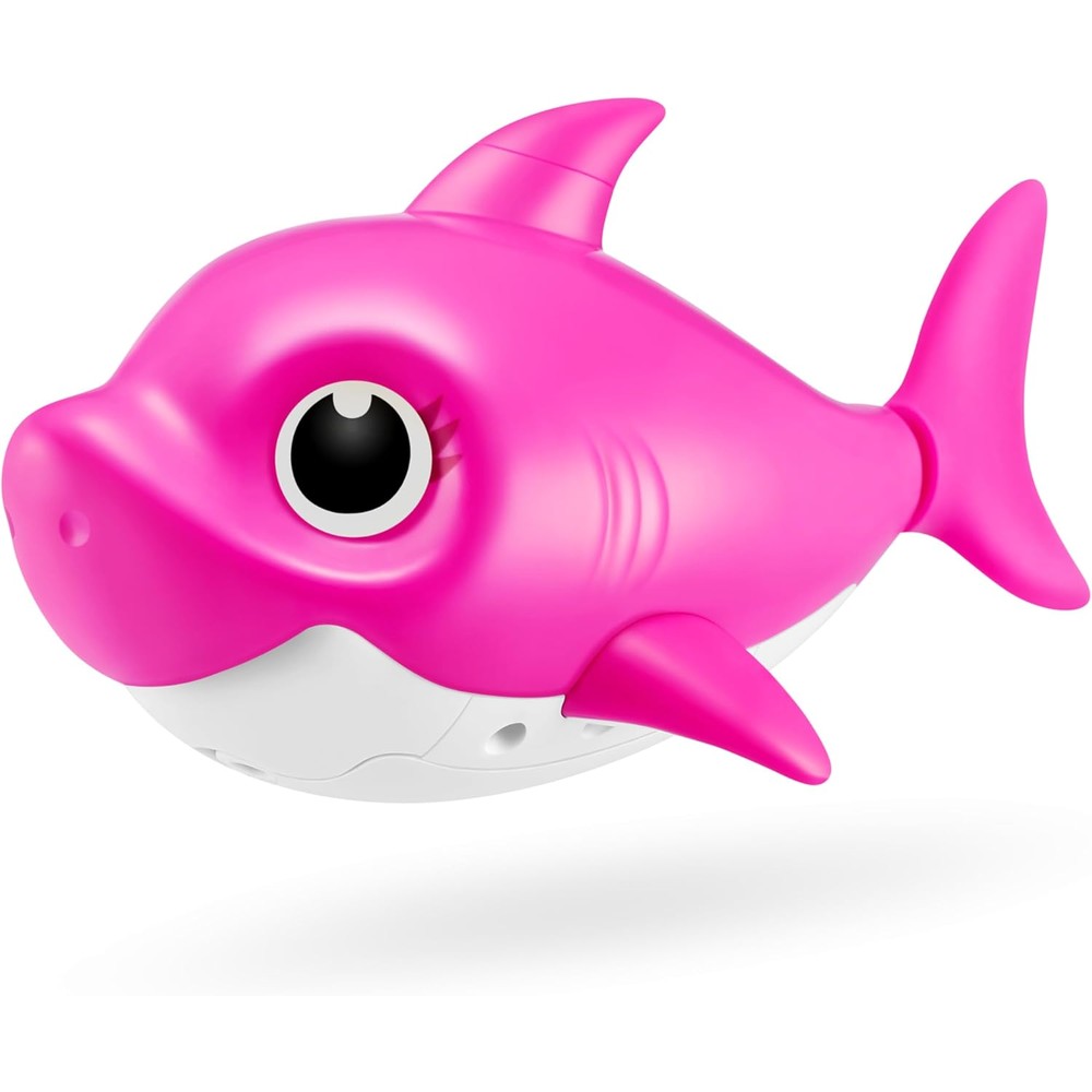 Robo Alive Junior Baby Shark Mommy Shark front view showing pink silicone fins