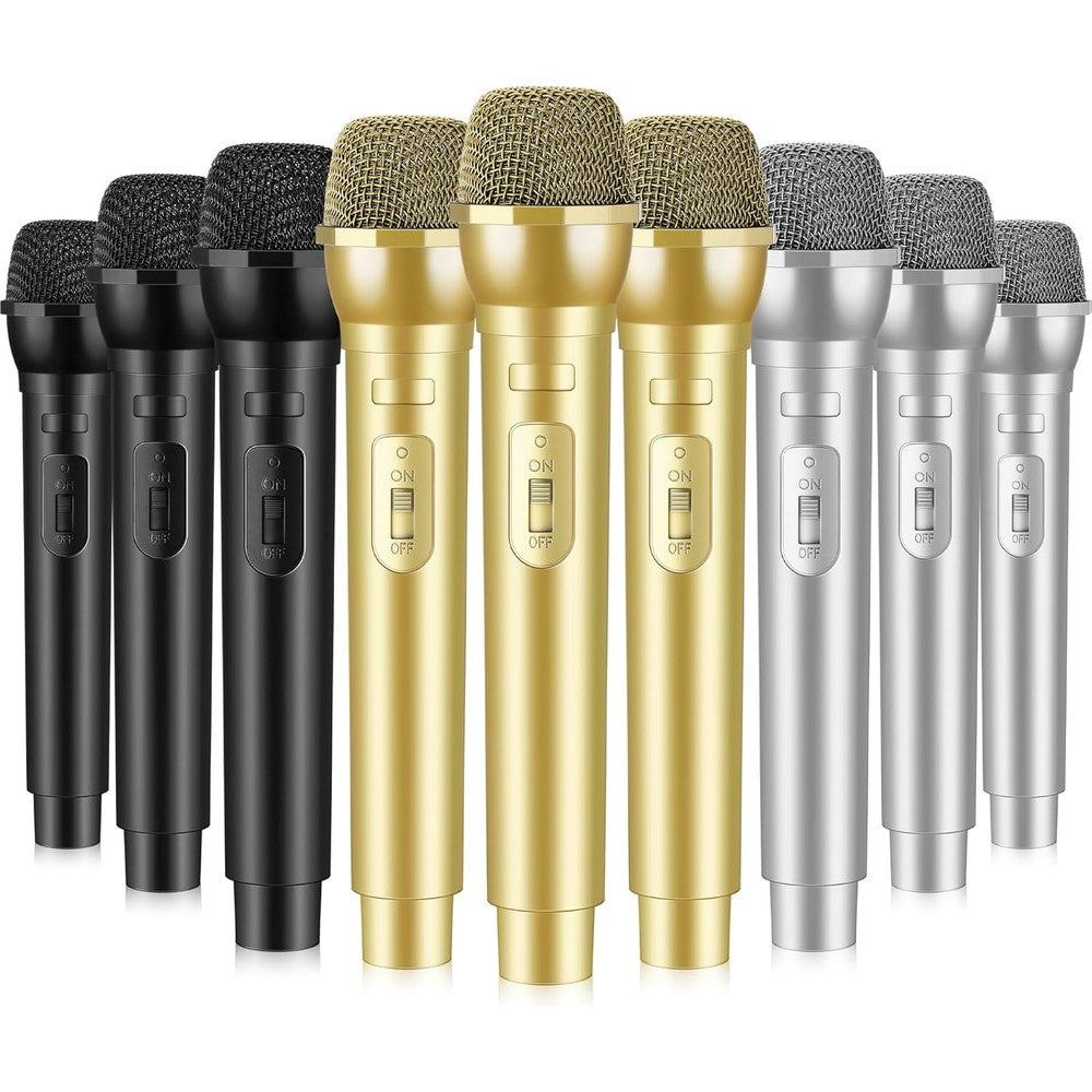Sanwuta fake microphone prop front view for party costume accessories
