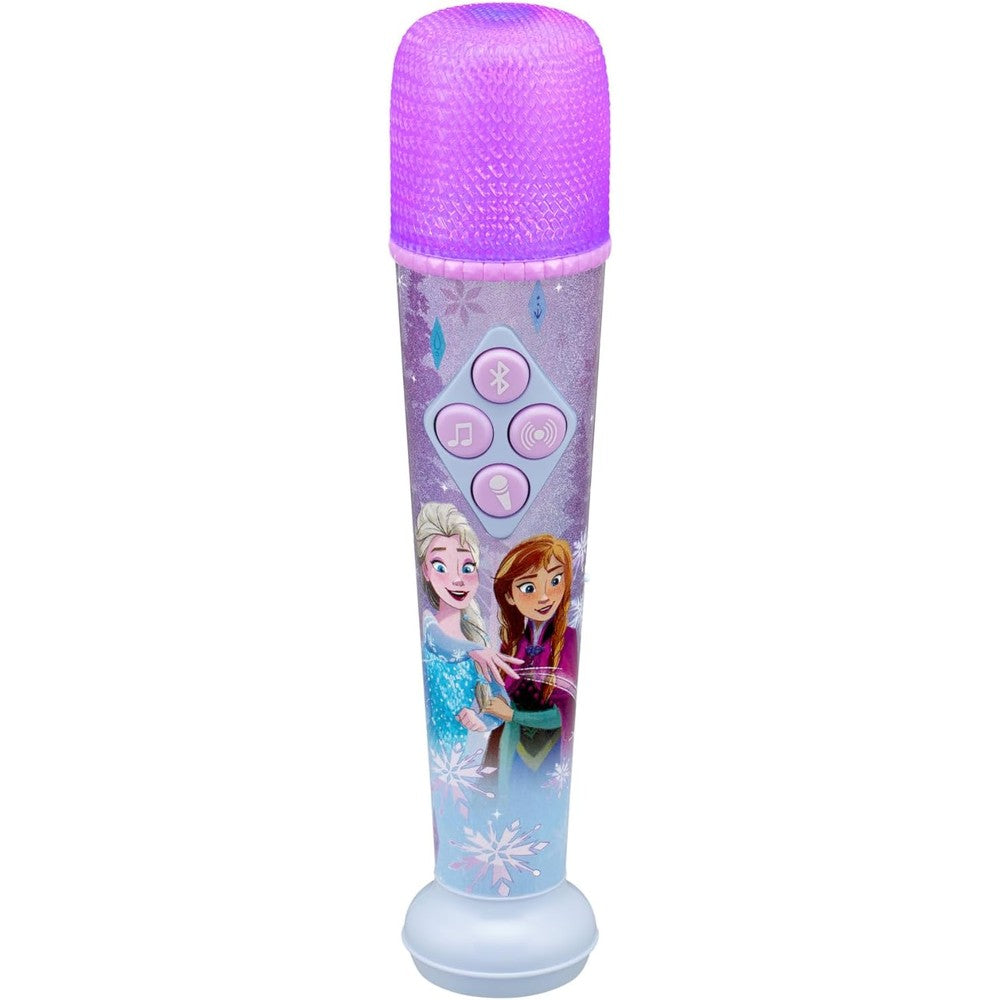 eKids Disney Frozen Karaoke Microphone front view showing Elsa and Anna graphics