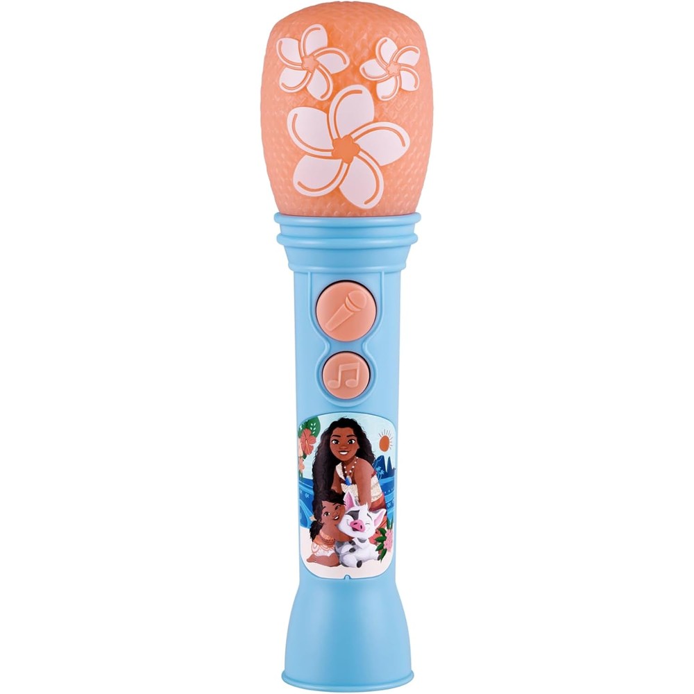 eKids Disney Moana toy microphone front view showcasing character graphics and speaker.