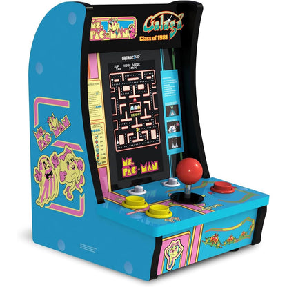 Arcade1Up Class of 81 Ms. Pac-Man and Galaga Countercade front view