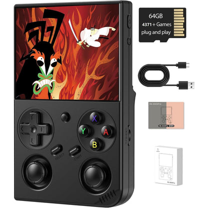 Voacle RG35XX Pro retro handheld game console front view black model