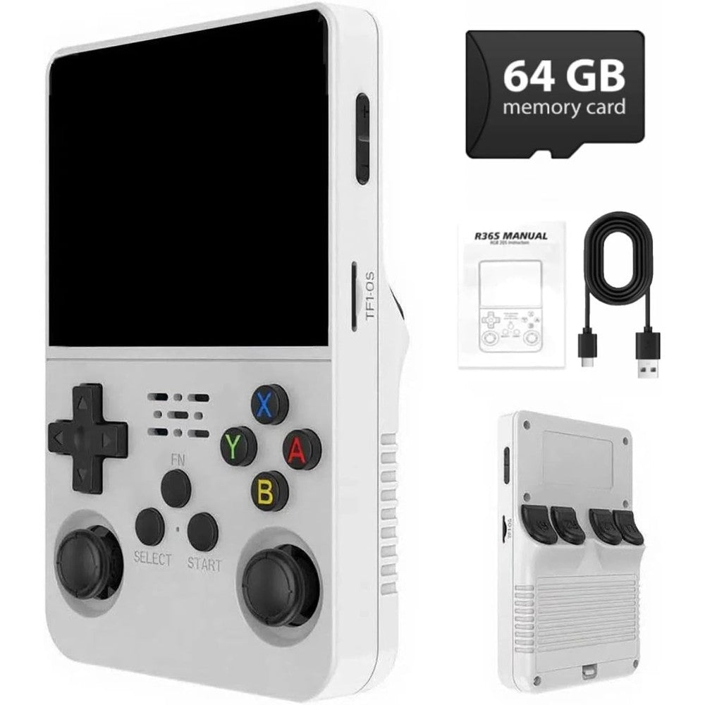 Janter R36S retro handheld game console front view white