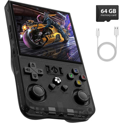 Xiskt R36MAX retro handheld gaming console front view black