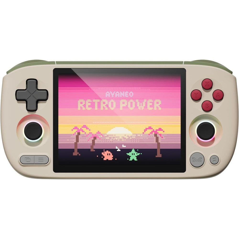 Ayaneo Pocket Air Mini Android handheld console front view showing retro power color scheme
