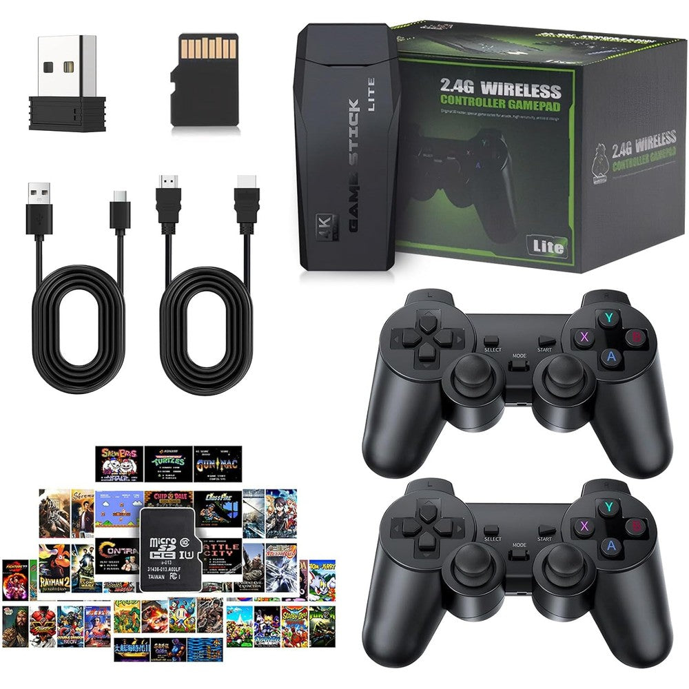 Topchances 2026 Retro Game Console front view with wireless controllers