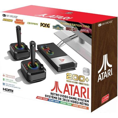 My Arcade Atari Game Station Pro front view showing console and packaging.