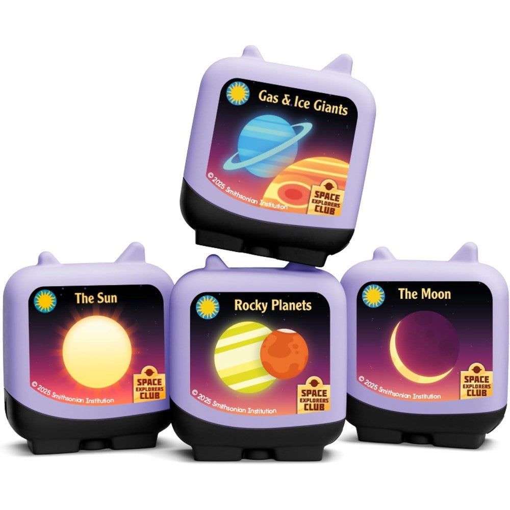 Tonies Space Explorers Club Clever Set front packaging view showing four educational audio figures