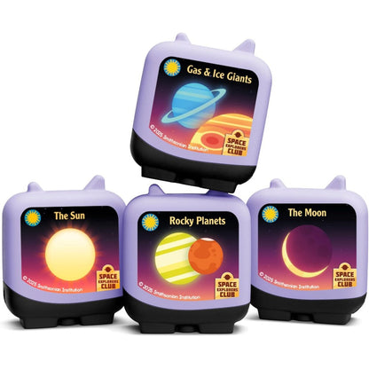 Tonies Space Explorers Club Clever Set front packaging view showing four educational audio figures