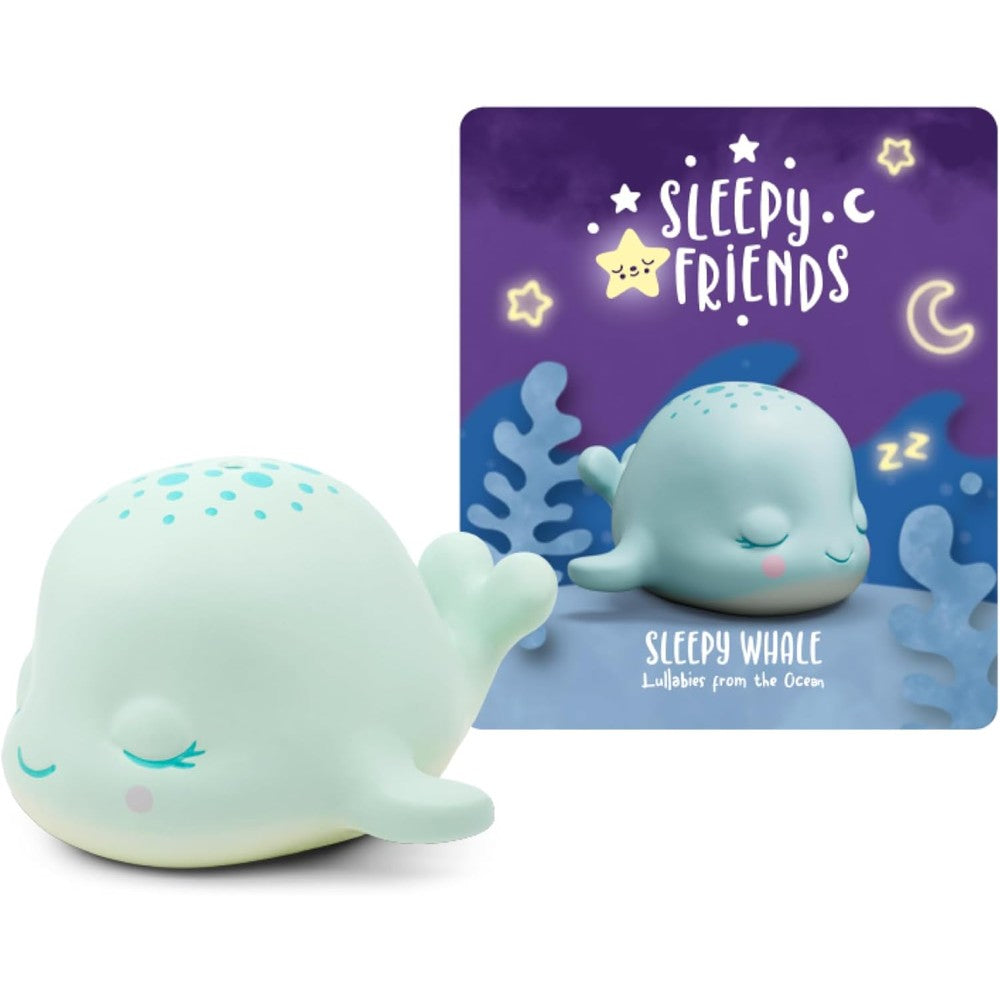 Tonies Sleepy Friends Whale audio toy figurine front view showing light blue hand painted details