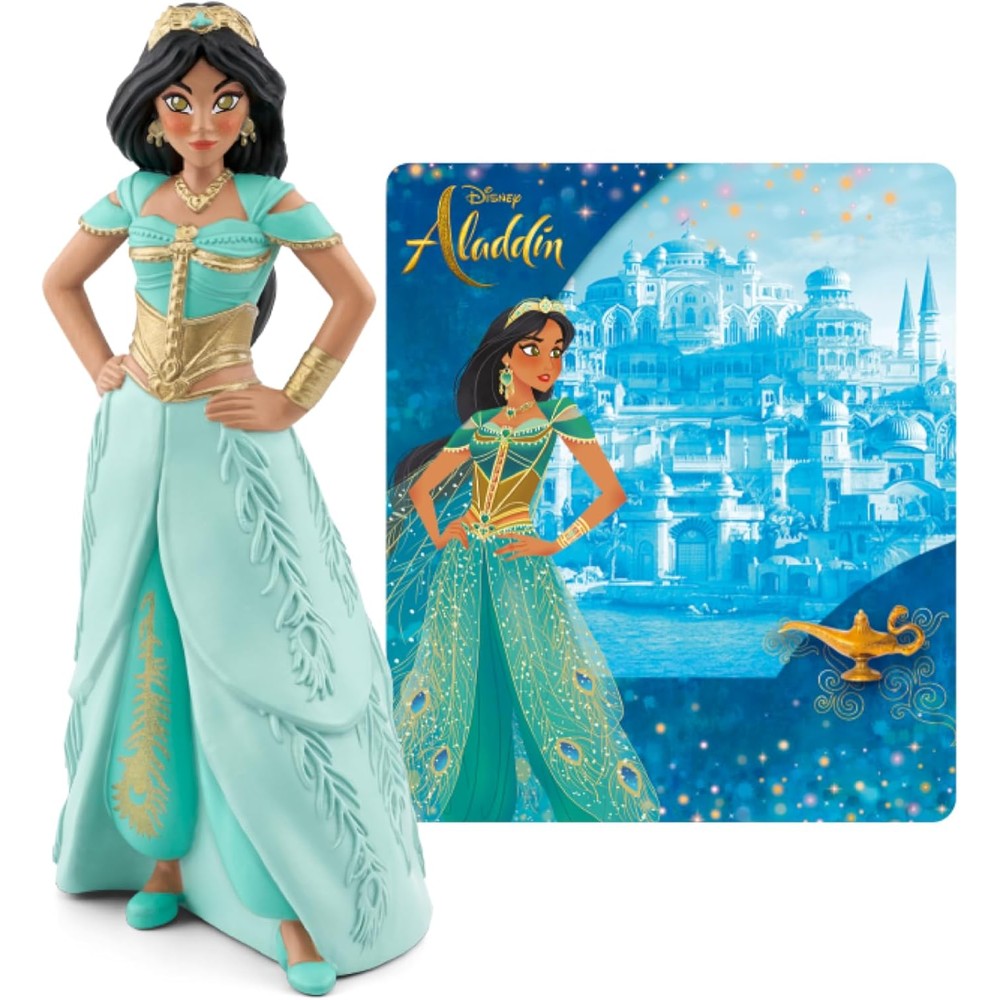 Tonies Jasmine Audio Toy Figurine front view in iconic turquoise and gold outfit