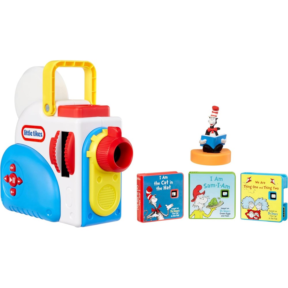 Little Tikes Story Dream Machine Dr Seuss Starter Pack front view showing the projector and buttons