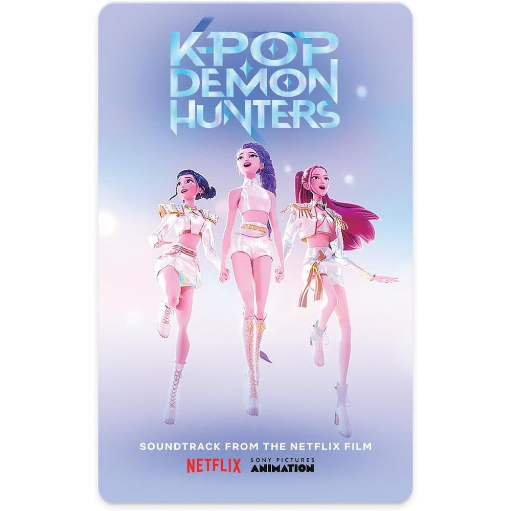 Yoto Kpop Demon Hunters kids audiobook card front view showing colorful movie artwork graphic.