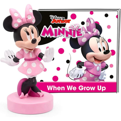 Tonies Disney Minnie Mouse audio toy figurine front view featuring pink dress and bow design.