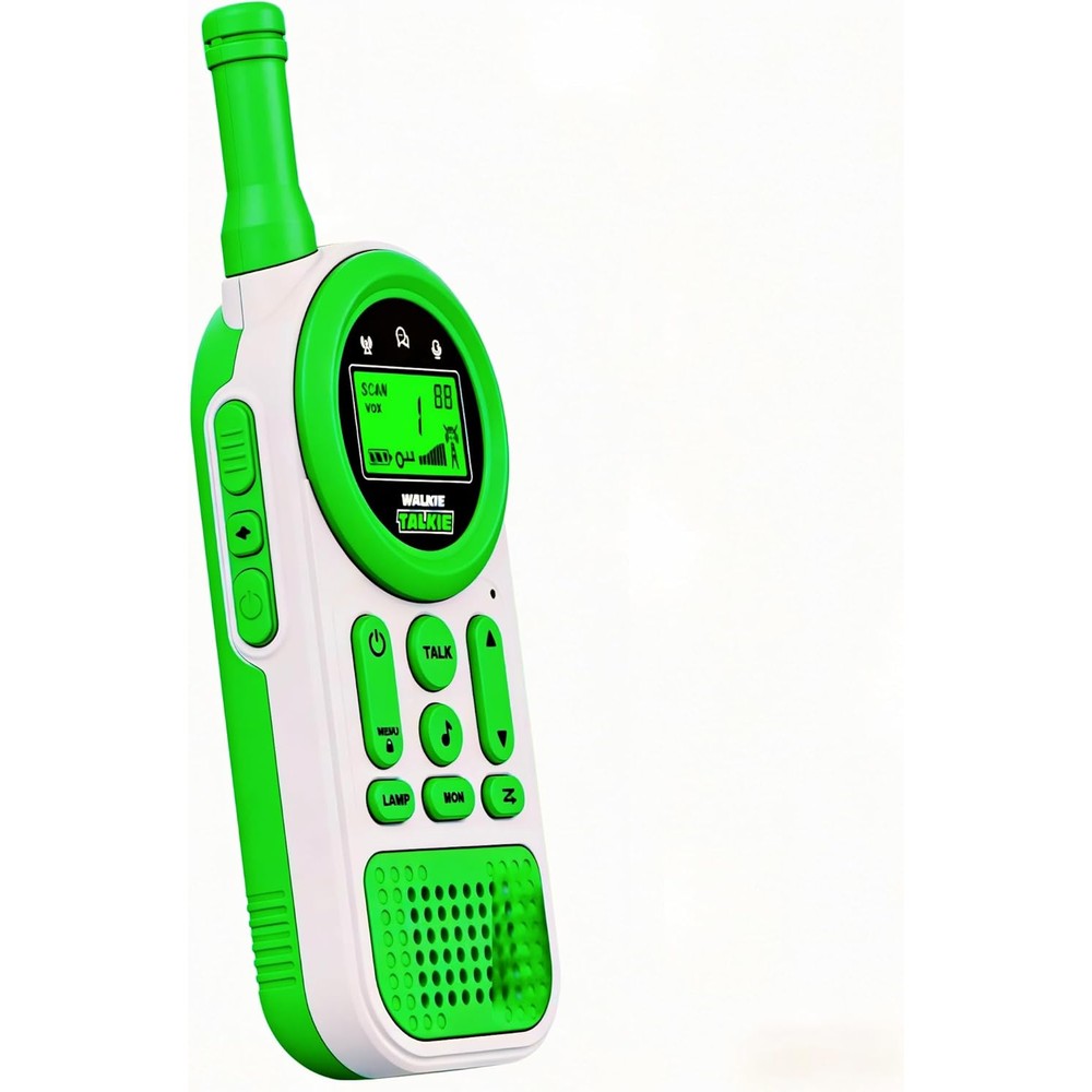 Ptnerbeh two way radio walkie talkies set front view blue and yellow handheld design