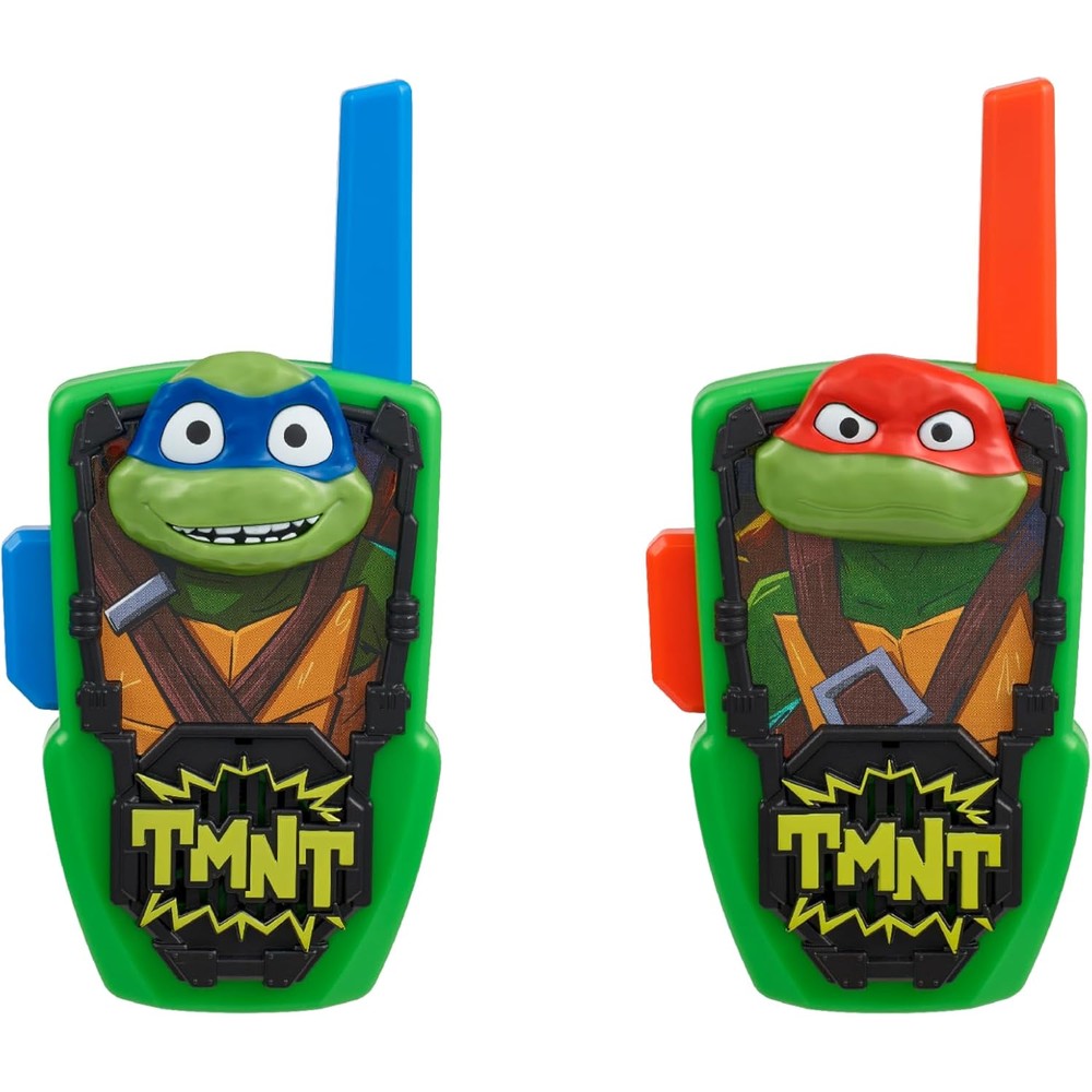 eKids Teenage Mutant Ninja Turtles Walkie Talkies front view featuring Leonardo and Raphael character designs
