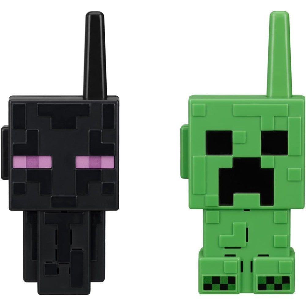 eKids Minecraft Walkie Talkies front view featuring molded Creeper and Enderman designs
