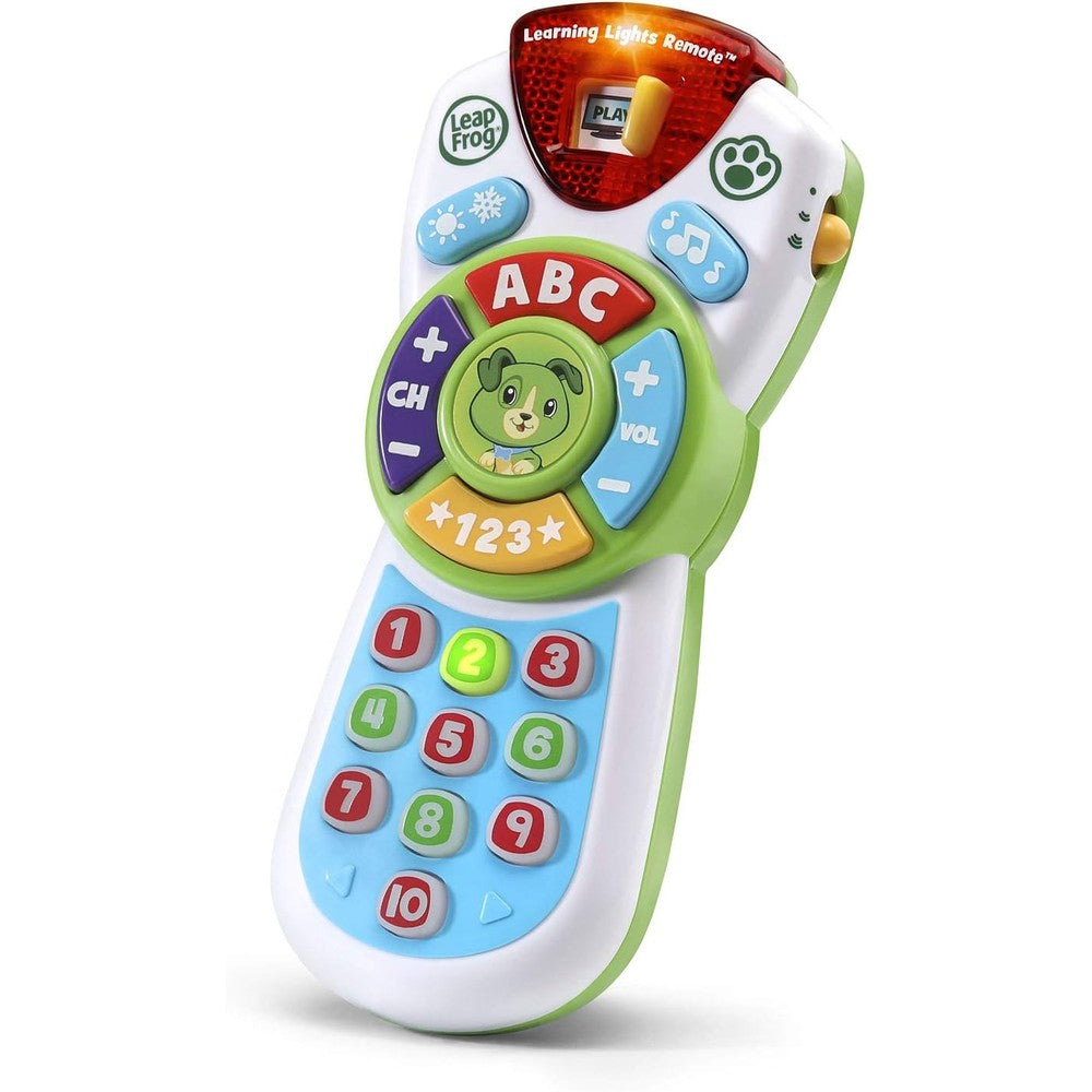 LeapFrog Scout's Learning Lights Remote Deluxe green educational toy front view showing interactive buttons.